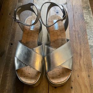 Topshop Silver Whisper Flat Platform Sandal
